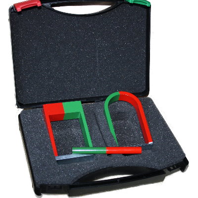 Compact Case: Two Horseshoes And One Rod Magnet