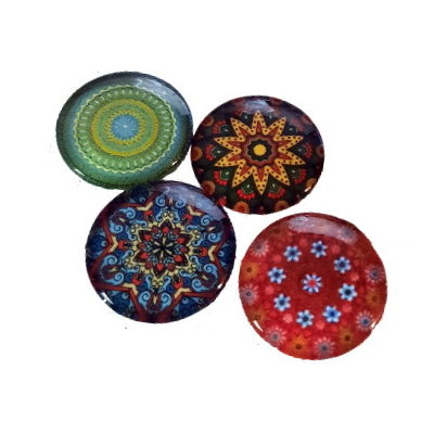 Set Of 4: Coloured Glass