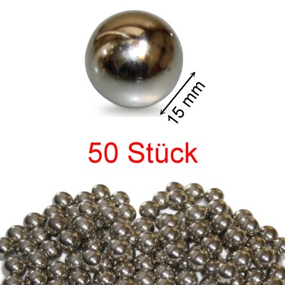 50 Stahlkugeln 15 mm ungehärtet