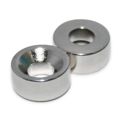 Ring Magnet 10x4.5x4.5 mm N45 Nickel with countersink
