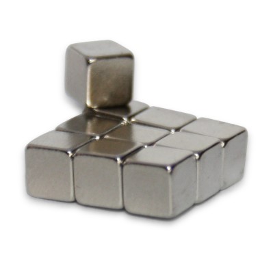 Würfelmagnet 5 mm N52 Nickel - extra stark