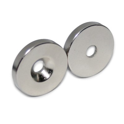 Ring Magnet 20x4.5x3.5 mm N42 Nickel with countersink