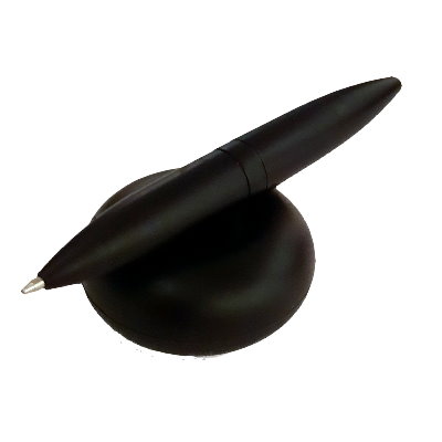 Rotierender Kugelschreiber mit magnetischer Ablage schwarz