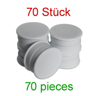 70 Pin Board Magnets 30 mm, White, Special Price