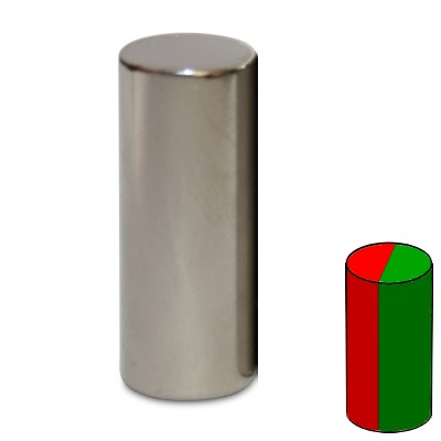 Stabmagnet 10x25 mm N45 Nickel diametral