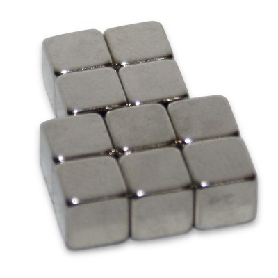 Cube Magnet 5 mm N42 Nickel