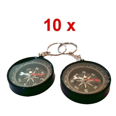 10 Compasses 45 mm With Key Ring
