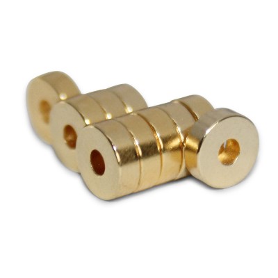 Ring Magnet 6x2x2 mm N45 Gold