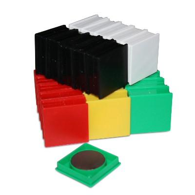 10 Pin Board Magnets 35x35 mm, 5 Colours