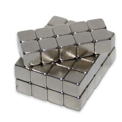 Cube Magnet 4 mm N50 Nickel