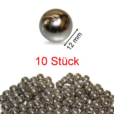 10 Steel Balls 12 mm Unhardened