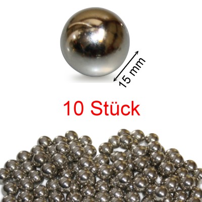 10 Steel Balls 15 mm Unhardened