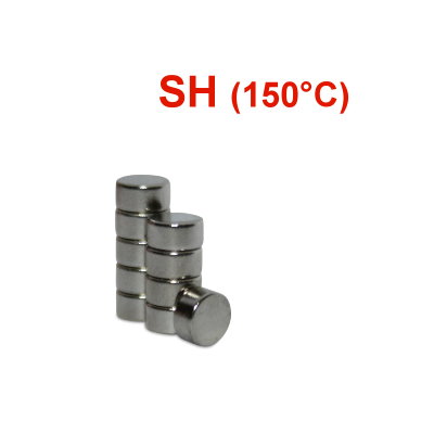 Scheibenmagnet 4x2 mm N44SH Nickel - hocherhitzbar