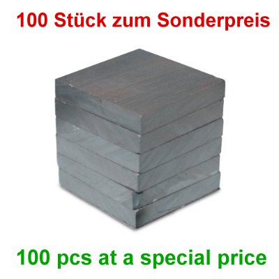 100 Block Magnets 30x30x5 mm Y35