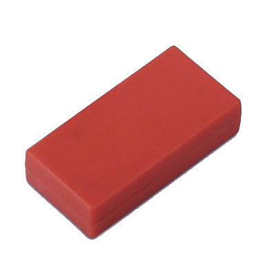 Block Magnet 25.4x12.7x6.3 mm N42 Plastic Coated Red