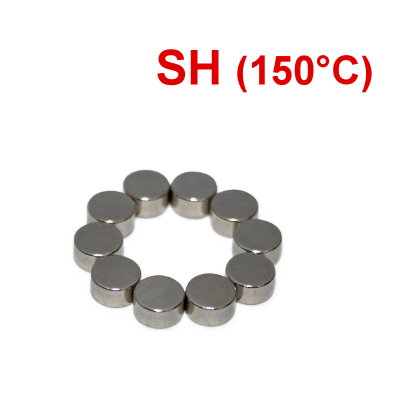 Scheibenmagnet 6x3 mm N44SH Nickel - hocherhitzbar