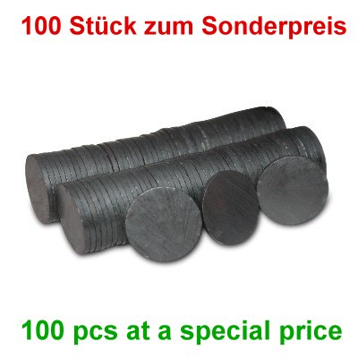 100 Disc Magnets 20x1.5 mm Y35