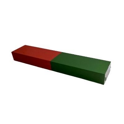 Quadermagnet 100x20x10 mm Al5 rot-grün