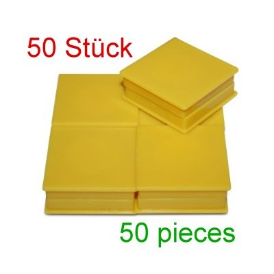 50 Kunststoffmagnete 35x35 mm Ferrit gelb, Toppreis