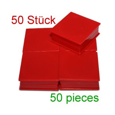 50 Kunststoffmagnete 35x35 mm Ferrit rot, Toppreis
